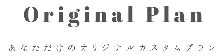 Original Plan あなただけのオリジナルプラン